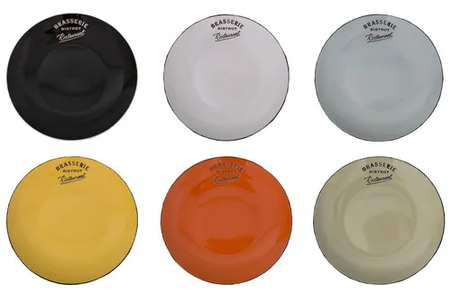 AnticLine 6er Set Speiseteller im Vintage-Stil - Speiseteller im nostalgischen Design, ideal für stilvolle Tischdekoration. Mikrowellen- und spülmaschinenfest, perfekt für den täglichen Gebrauch.