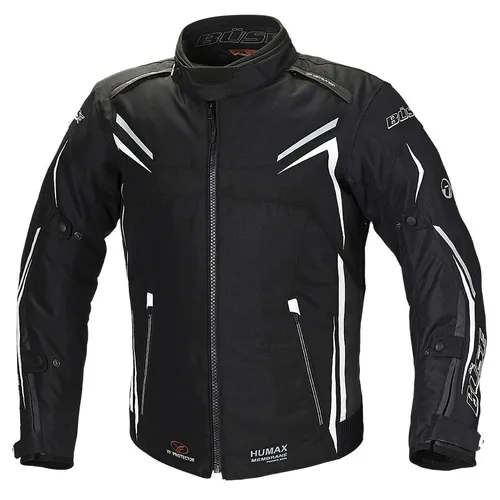 Büse Mugello Textiljacke schwarz Herren S - Motorradjacke mit HUMAX®-Klimamembran für optimalen Wetterschutz, verstellbaren Protektoren und hohem Tragekomfort. Ideal für Fahrspaß bei jedem Wetter.