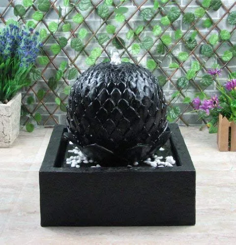Wehmann Gartenbrunnen Solarbrunnen Lotus in schwarz von Wehmann