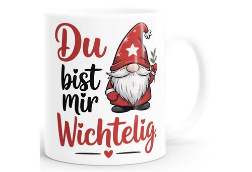 SpecialMe Tasse Tasse Weihnachten Wichtel Zwerg Spruch Botschaft Geschenkidee Freunde, Keramik