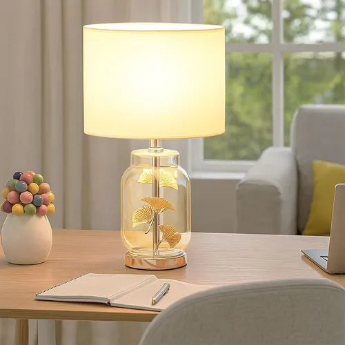 LED Tischleuchte mit Blätterdesign, 25x38 cm - Tischleuchte mit modernem Blätterdesign und warmweißem Licht. Ideal für stimmungsvolle Wohnbereiche, inklusive 10,5 Watt E27 LED-Leuchtmittel.