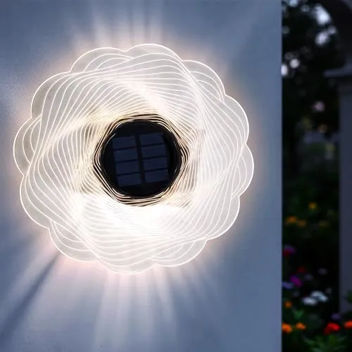 LED Solar Wandlampe Blume transparent von Spetebo