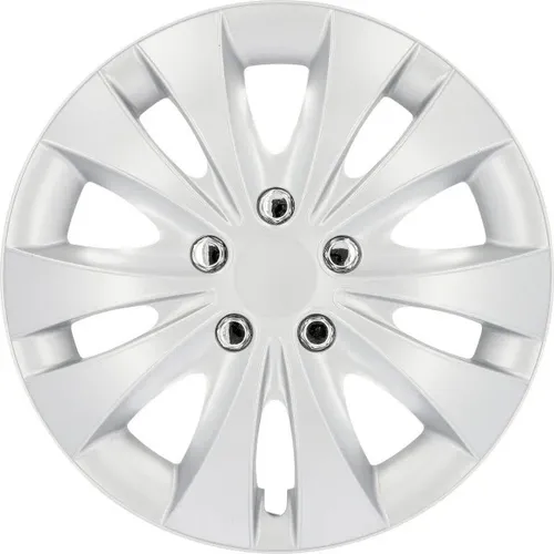 Cartrend Radzierblenden Storm 35 cm (14 Zoll) silber - 4 Stück - Radkappen & Stahlfelgenringe, stylisches Design in Silber für einen modernen Look und optimalen Schutz Ihrer Felgen.