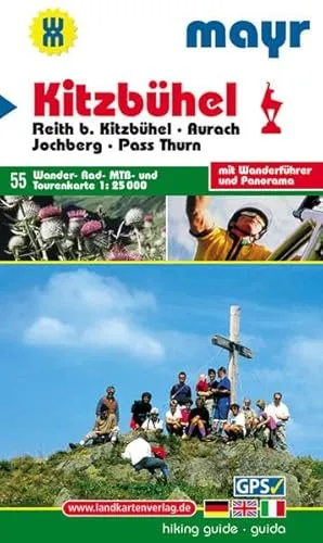 Kitzbühel: Wander-, Rad-, MTB- und Tourenkarte 1:25000 mit Wanderführer und Panorama (Mayr Wanderkarte)