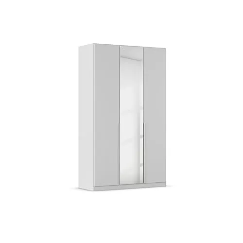 Drehtürenschrank in seidengrau mit Kristallglasspiegel