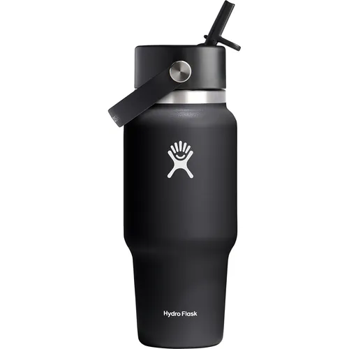 Hydro Flask 24oz Wide Flex Straw Travel Isolierflasche (Größe 0.71L, schwarz)