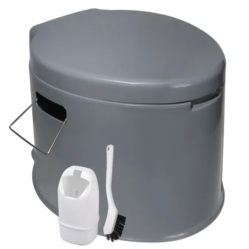 Mobile Toilette Campingtoilette 120kg Sitzhöhe 37cm WC Outdoor Garten Bürste