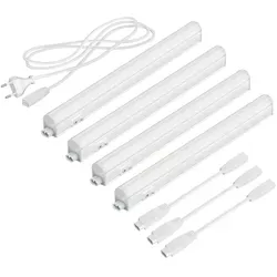 ledscom.de LED Unterbau-Leuchten Rigel 4er Set, 31,3cm, 445lm - LED-Lampen, energieeffiziente Unterbauleuchten mit flexibler Reihenschaltung für individuelle Beleuchtungskonzepte. Einfache Montage und praktischer Kippschalter für komfortable Handhabung.