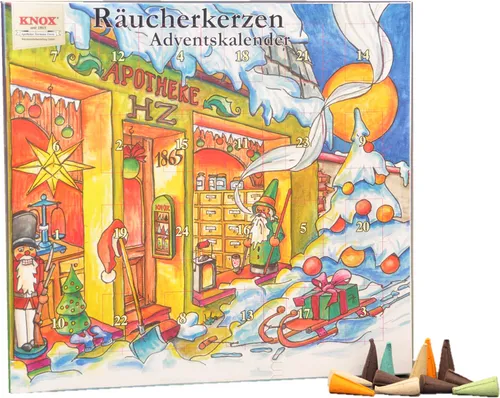 KNOX - Räucherkerzen Adventskalender Motiv Apotheke - Inhalt 24 Stück, Größe M (Standard) - 09000 17