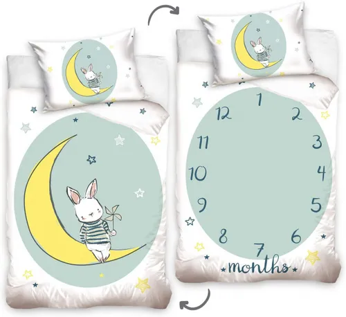 Kaninchen BABY Bettbezug Maan - 100 x 135 cm - Baumwolle