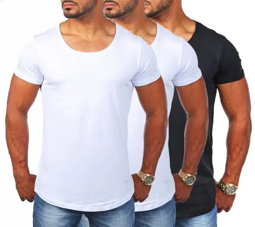 Young & Rich Herren T-Shirt Uni Basic Slim Fit Schwarz S - Klassisches Rundhals T-Shirt im Slim Fit mit weichem Baumwoll-Elasthan-Mix. Ideal als Unterziehshirt, bequem und pflegeleicht. Perfekt für jeden Tag!