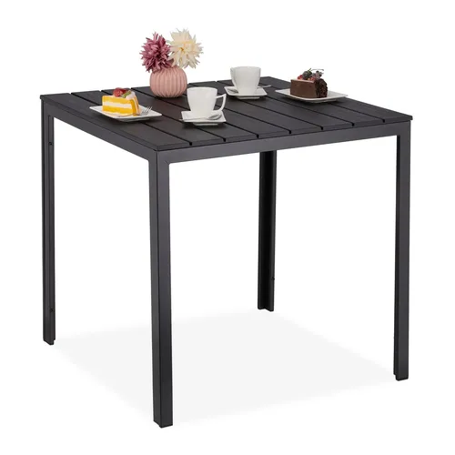 Wetterfester Gartentisch – Quadratischer Outdoor-Tisch - Ideal für Balkon und Terrasse, aus langlebigem Kunststoff, pflegeleicht und wetterfest – perfekter Tisch für gemütliche Stunden im Freien.