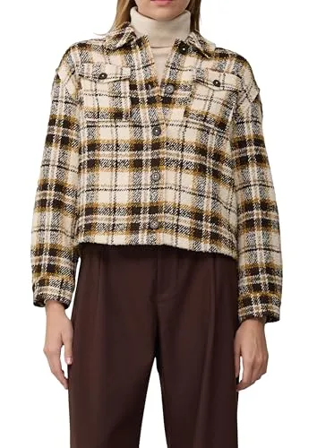 s.Oliver Verkürzte Karo-Jacke aus Bouclé