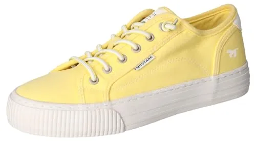 MUSTANG Damen Sneaker - Sportlich-eleganter Sneaker in Gelb mit rutschhemmender Gummisohle und komfortablem, gepolstertem Schaft – ideal für den Alltag.