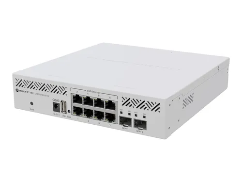 MikroTik CRS310-8G+2S+IN 10-Port Switch - Router, L3 Switch mit 8 x 2.5GBase-T und 2 x 10G SFP+ für hohe Netzwerkgeschwindigkeit, ideal für Unternehmen und Heimnetzwerke.