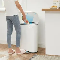 SONGMICS Mülleimer 50,0 l weiß