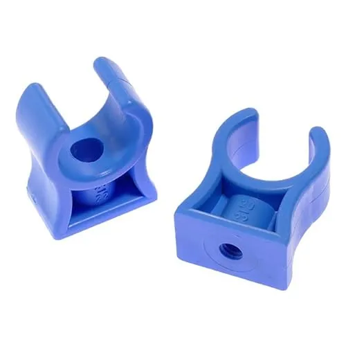 Rohrklemme RKPB 22, Ø innen 20-22(25) mm M6 Rohrclips Rohrhalter Kunststoff Blau