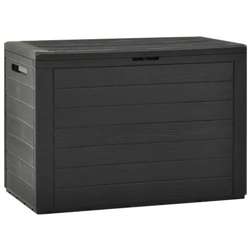 Living Store Gartentruhe Anthrazit 78x44x55 cm – Vielseitige Außenaufbewahrung