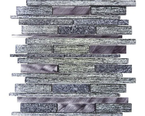 Glasmosaik XAM GV84 29,8x31 cm mix schwarz in schwarz von Weitere