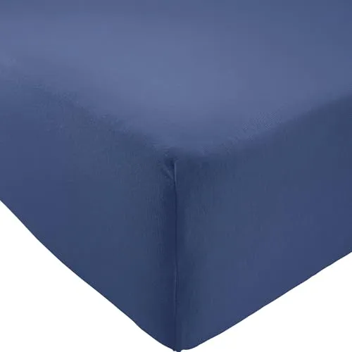 REDBEST Spannbettlaken Pittsburgh Single-Jersey dunkelblau Größe 90x190 cm - 100x200 cm
