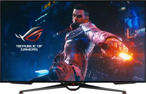 ASUS ROG Swift OLED PG48UQ - 47,5 Zoll 4K UHD Gaming Monitor, 138 Hz, 0,1 ms Reaktionszeit, beeindruckendes HDR mit 98% DCI-P3 Farbraum und smarte Kühlung für optimales Gaming Erlebnis