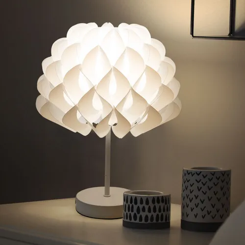 Moderne Tischlampe in Weiß – Vielseitige Schreibtischleuchte - Elegante Tischlampe aus Metall mit E14-Fassung, ideal für jeden Raum. Modernes Design und praktische Schaltersteuerung für optimale Beleuchtung im Arbeitszimmer oder Wohnzimmer.