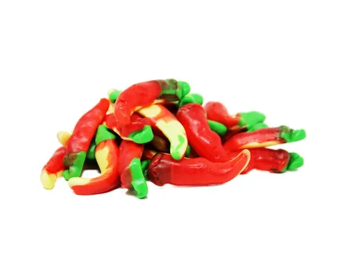 Fruchtgummi Bären & Co. Süßigkeit, Red Hot Chili Peppers Schoten extra scharfes Fruchtgummi 300g