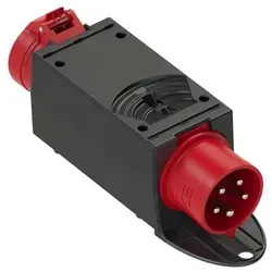 PCE Mobiler Kunststoffverteiler Typ St.Anton-2f, IP44 - Mobiler Kunststoffverteiler für flexible Stromversorgung, mit 1xCEE-Stecker 32A und 1xCEE-Steckdose 16A, ideal für Baustellen und Events.