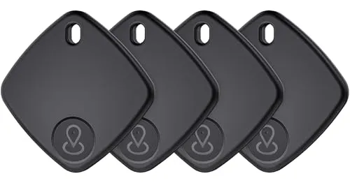DEEBYCOO Tracker Tag Schlüsselfinder 4 Pack, Kompatibel mit Apple Wo ist? App (NUR iOS), Austauschbare Batterie, Tag Tracker für Schlüssel, Gepäck, Koffer, Rucksäcke