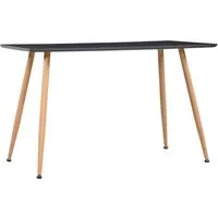 vidaXL Esstisch Grau und Eichefarben 120x60 cm - Moderner Esstisch mit stabilen Stahlbeinen, ideal für Küche und Esszimmer. Die elegante MDF-Oberfläche ist leicht zu reinigen und bietet Platz für bis zu 6 Personen.
