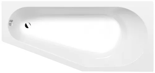 Raumspar Badewanne TIGRA 150x75x46cm, Rechts, weiß - Raumsparwanne aus hochwertigem Acryl, ideal für kleine Badezimmer. Mit einem Fassungsvermögen von 180 l bietet sie Komfort und Stil.
