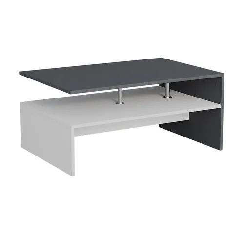 Vicco Couchtisch Amato, Anthrazit/Weiß, 90 x 52.6 cm - Stylischer Couchtisch mit praktischer Ablagefläche für Bücher und Fernbedienungen, ideal für ein ordentliches und gemütliches Wohnzimmer.