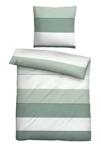 Biberna Bettwäsche 135x200 cm in grün von biberna