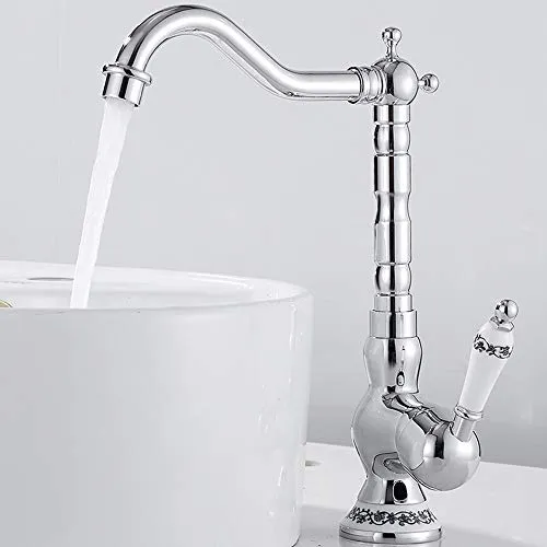 Küchenarmatur Einhebelmischer Küche und Bad Antik Vintage Mischbatterie Küche Klassisch aus Messing (Beschichtung)