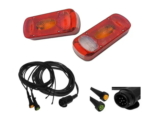 Aspöck Midipoint 2 Set - Kfz-Beleuchtung mit 6 Meter Kabel - Set mit rechts und links Leuchten, 12V Spannung, ideal für präzise Beleuchtung im Fahrzeug, inklusive 6 Meter 13-poligem Kabel für einfache Installation.