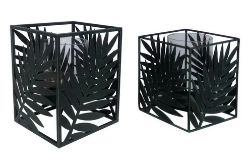 TrendLine Windlicht Metall Palme 12 x 12 x 14 cm