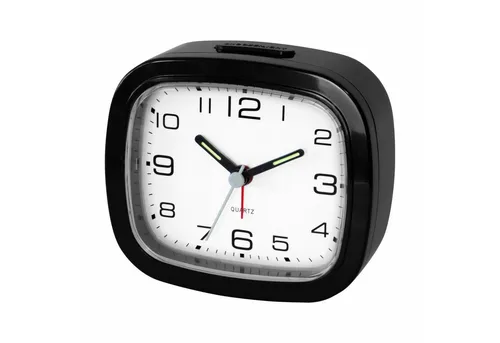 Miraval Quarzwecker Analoger Wecker Schwarz Snooze, Beleuchtung & geräuscharm
