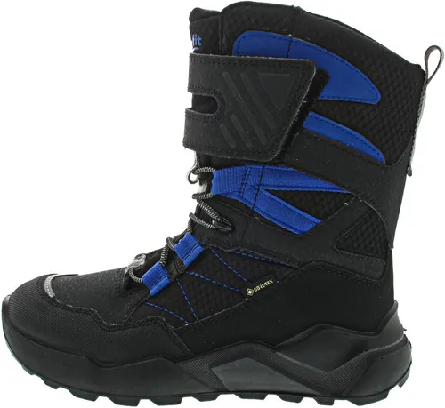 Superfit Rocket Gore-Tex Schneestiefel, warm gefüttert in Schwarz/Blau 34 EU - Wanderschuhe mit wasserdichter Gore-Tex-Membran, ideal für kalte Wintertage und Outdoor-Abenteuer.