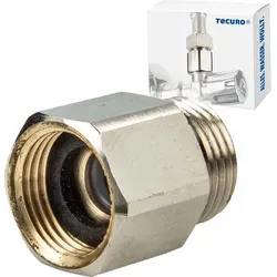 tecuro Rückflussverhinderer 3/8 AG x 3/8 Zoll IG, Messing vernickelt