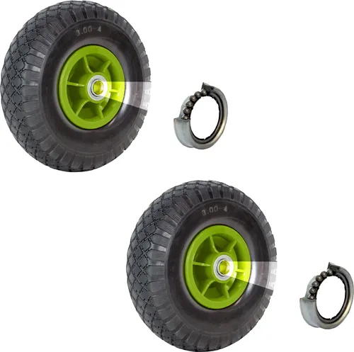 TRUTZHOLM Sackkarren-Rad 2x Luftrad 260 x 85 mm - Ersatzrad für Sackkarren und Bollerwagen mit 4PR Luftreifen für hohen Federungskomfort. Ideal für schwere Lasten und lange Haltbarkeit dank 4-lagigem Gewebe.