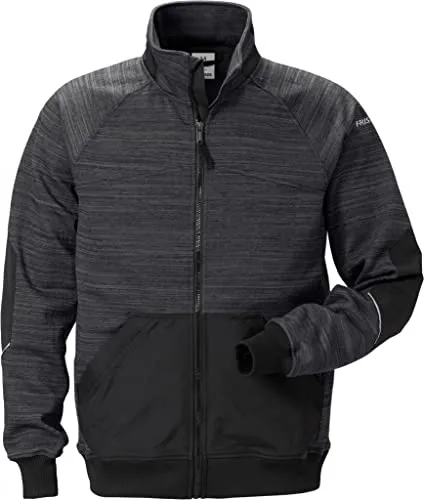 Fristads/Kansas Sweatjacke Gen Y 7052 SMP - Grau/Schwarz, 2XL - Moderne Sweatjacke für Arbeit und Freizeit, bietet hohen Tragekomfort und ist ideal für den täglichen Einsatz.