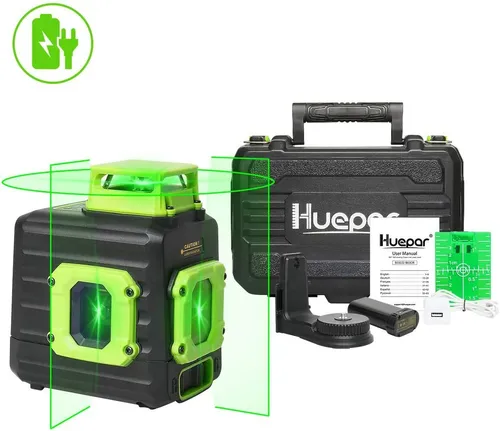 Huepar B21CG 360 Grad Kreuzlinienlaser 3 Ebene Selbstnivellierend Im Koffer