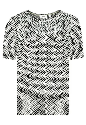 elanza T-Shirt Shirt mit Jacquard-Muster in Weiß/Schwarz (1-tlg)