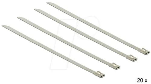 DELOCK 18630 - Edelstahlkabelbinder, 150 x 4,6 mm, silber, 20er-Pack