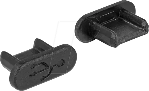 Delock 64007 Staubschutz für USB 2.0 Micro-B Buchse - 10 Stück Schwarz, schützt vor Staub und Schmutz für eine längere Lebensdauer der Anschlüsse