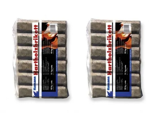 Hamann Hartholzbriketts 8-eckig mit Loch 20 kg Holzbriketts Holz Ofen Kamin Warm