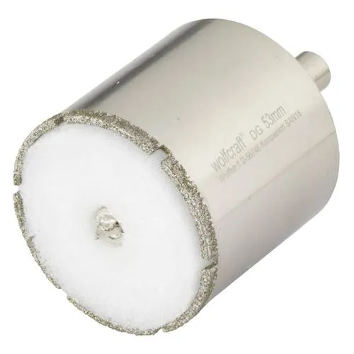 Wolfcraft Lochsäge Ø 53 mm Diamant - Lochsäge für präzise Bohrungen, mit langlebiger Diamantbeschichtung für harte Materialien wie Fliesen und Beton.