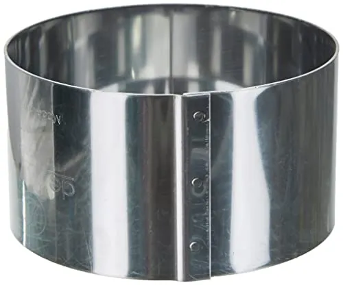 DE BUYER Edelstahl Rundring, 4,5 cm Höhe, 8 cm Durchmesser, Silber, Klassisch, Runder Kuchenblech