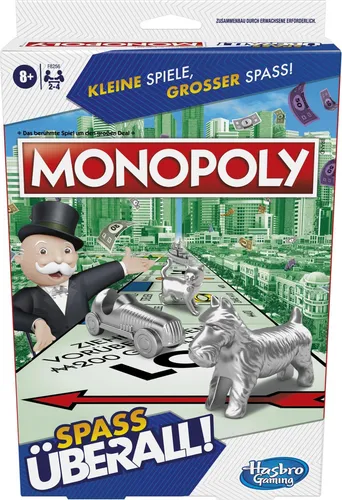 Monopoly Kompakt Brettspiel – klassisches Familienspiel für unterwegs