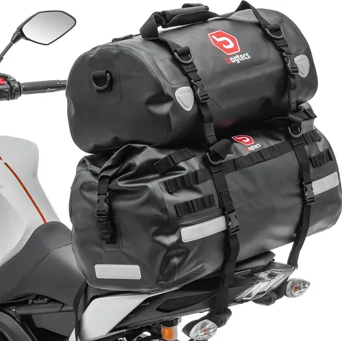 Bagtecs XB50 + XF30 Hecktasche Set - Gepäckträger Set mit 80L Volumen, wasserdichtem Rollverschluss und ideal für Motorradtouren, sorgt für sicheren und trockenen Transport.